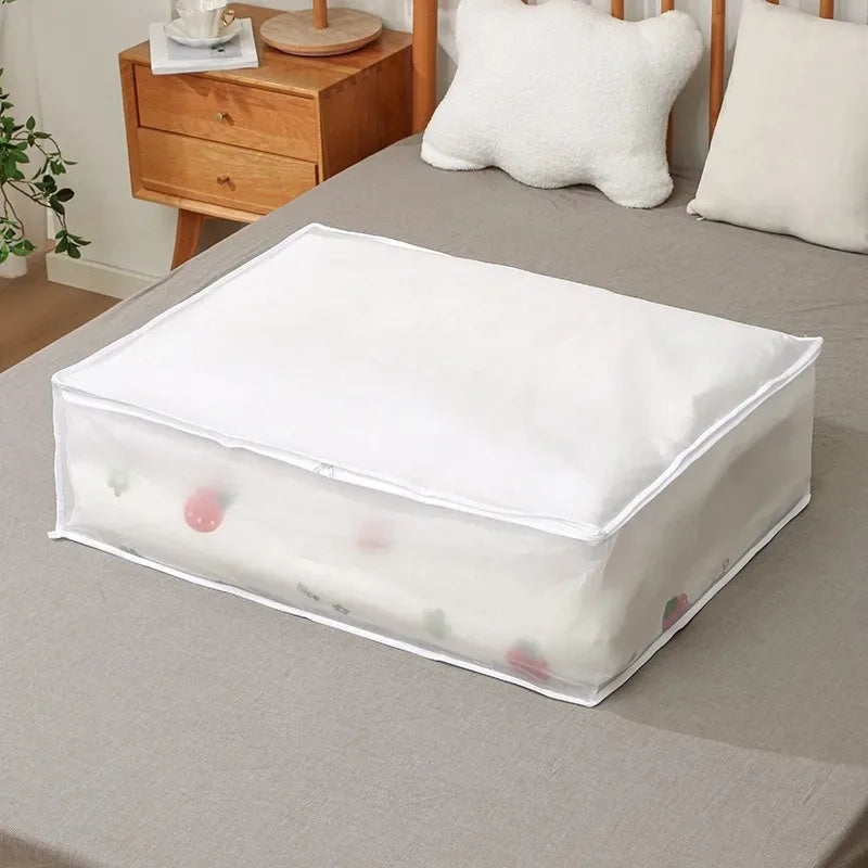 1-2Pcs Underbed Storage Bag Foldable Quilt Bag Wardrobe Clothes Storage Waterproof Dustproof Organizer Large Capacity StorageBag