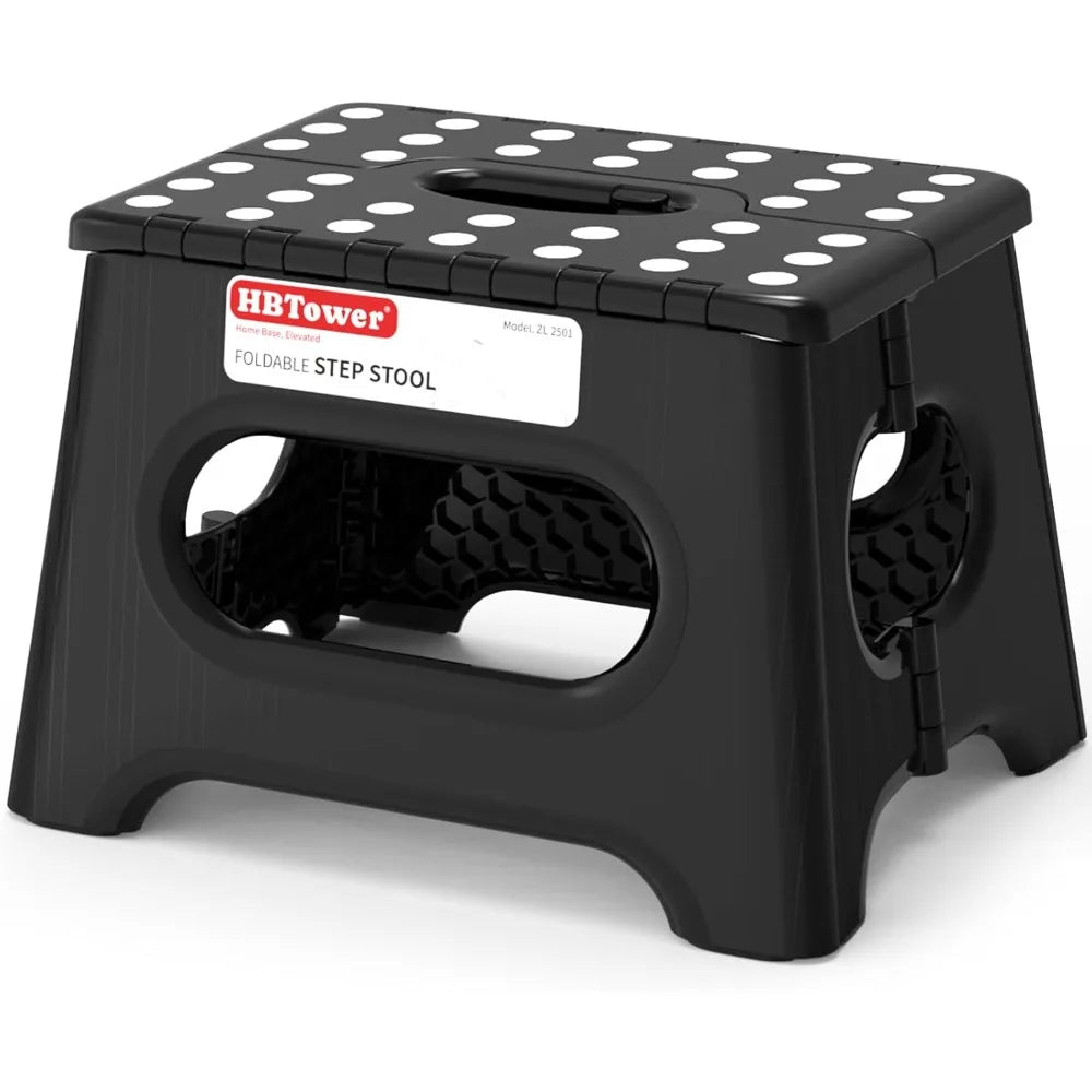 Sturdy Foldable Step Stool With Non Slip Surface And Handle