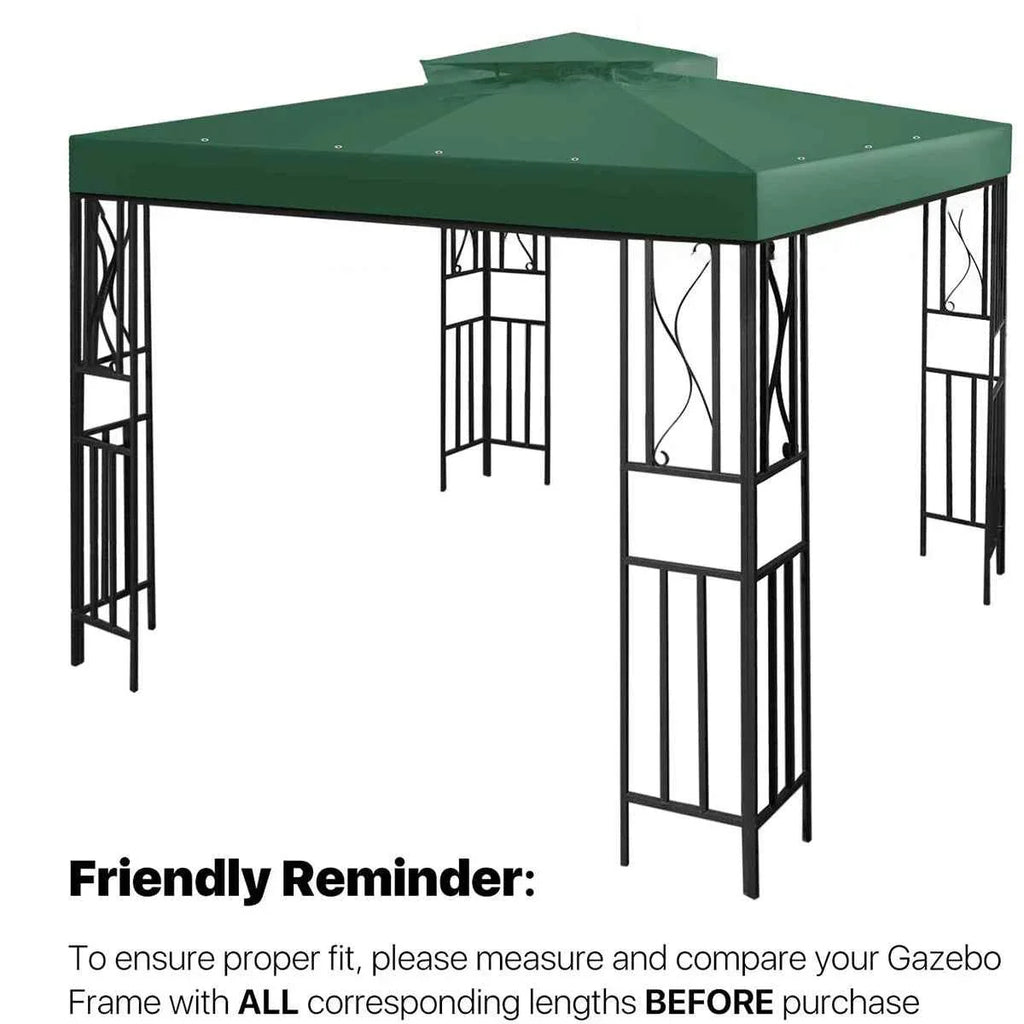 3x3m 2-Tier Garden Gazebo Replacement Canopy - Waterproof Oxford Patio Tent Roof