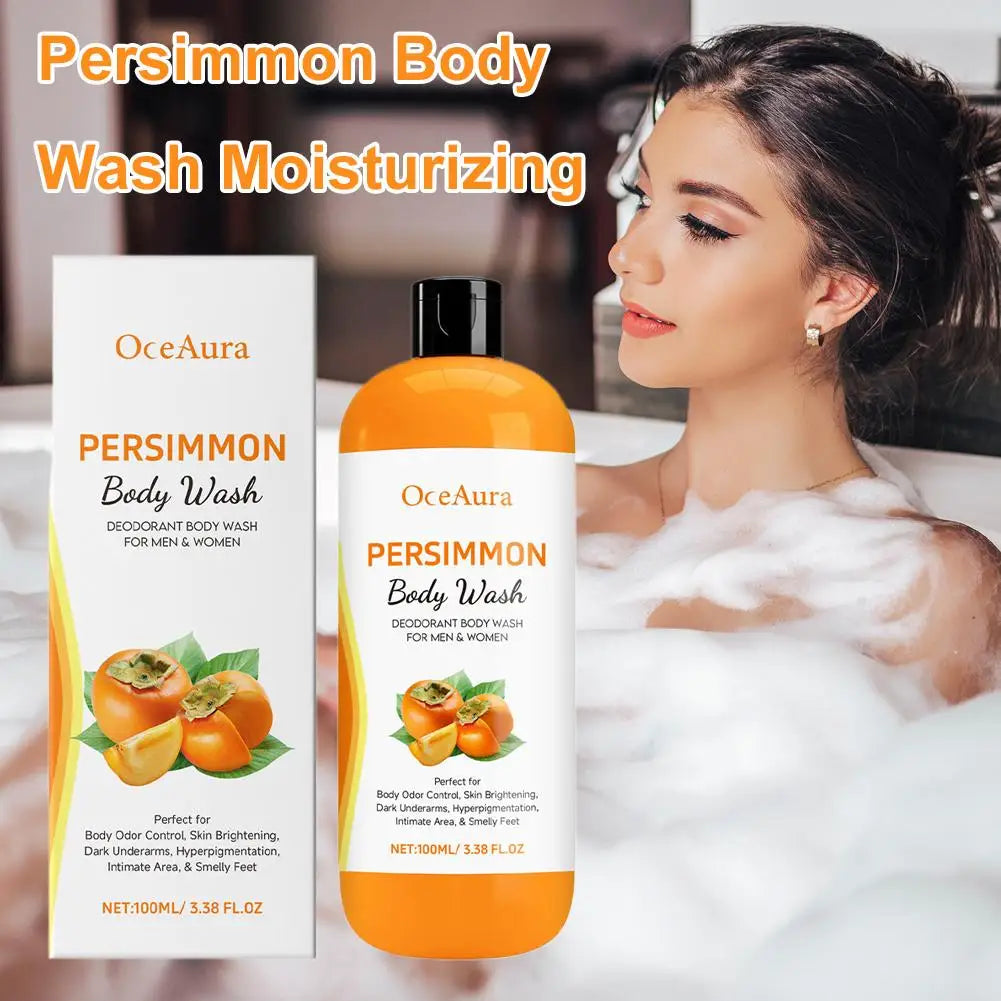Persimmon Fresh Shower Gel Plant Extract Gentle Cleansing Moisturizing Hydrating Smooth Delicate Skin Daily Body Care