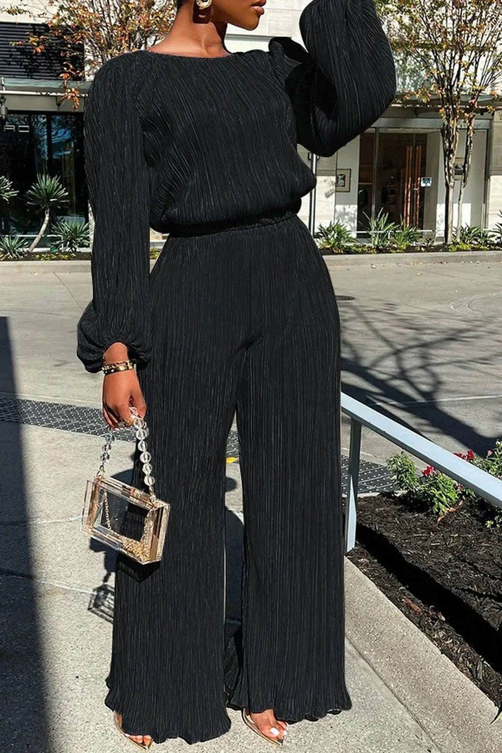 High Elasticity Two Piece Set for Women Long Sleeve O neck Tops Women's Tracksuit Female Casuals Home Loose Wide Leg Pant Sets
