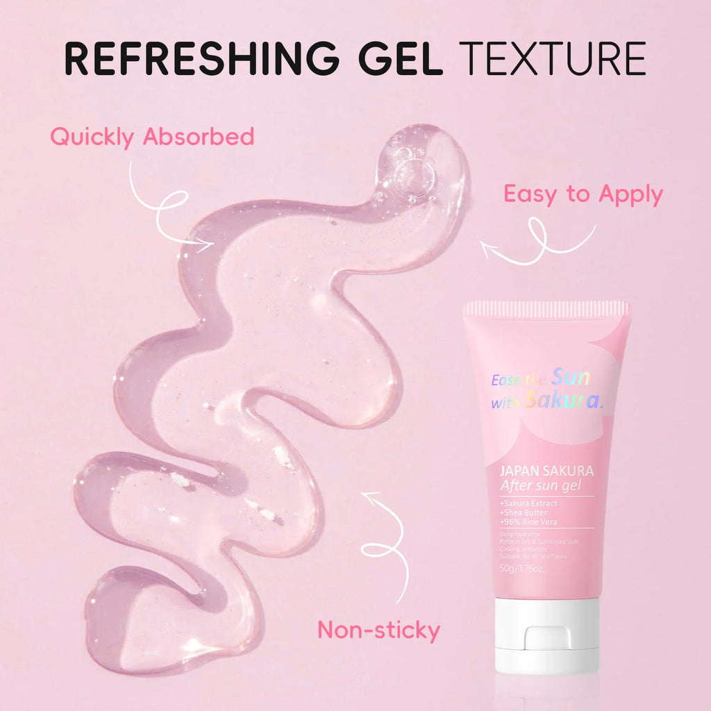 LAIKOU Japan Sakura After Sun Gel 50g 96% Aloe Vera Soothing Sunburn Care Deep Moisturizing