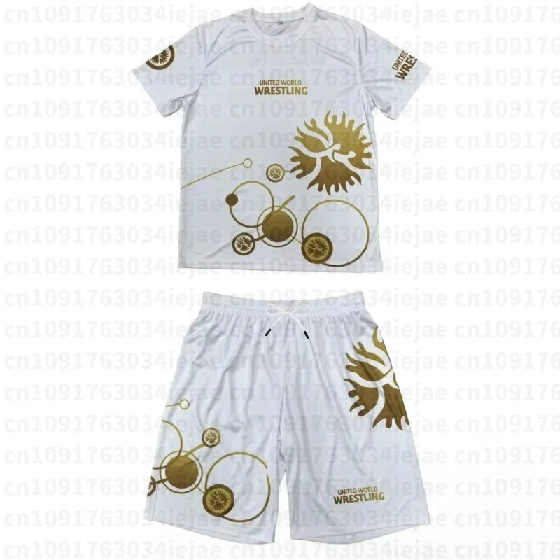 2026 Summer Freestyle Wrestling Set: Breathable, Quick-Drying Y2K Style Short-Sleeve T-Shirt + Shorts Two-Piece Set, Unisex