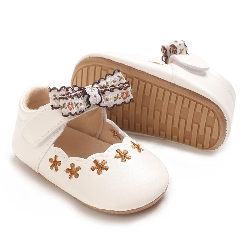 0-1year Baby Shoes Infant Pre-Walker Shoes Girls Princess Bow Shoes