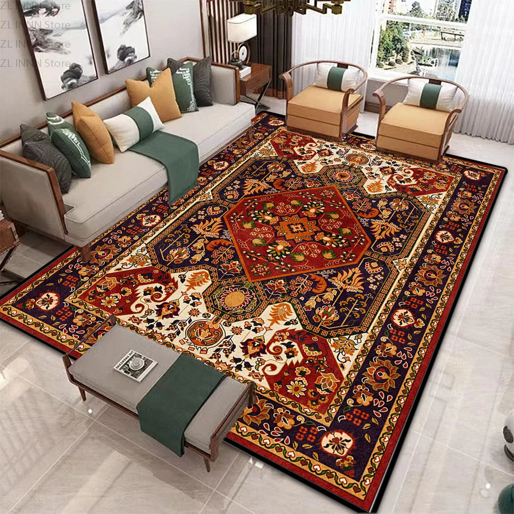 Persian Ethnic Carpet for Living Room Luxury Decoration Home Large Area Non-slip Rug 200x300 Non-slip Washable Bedroom Mat Soft