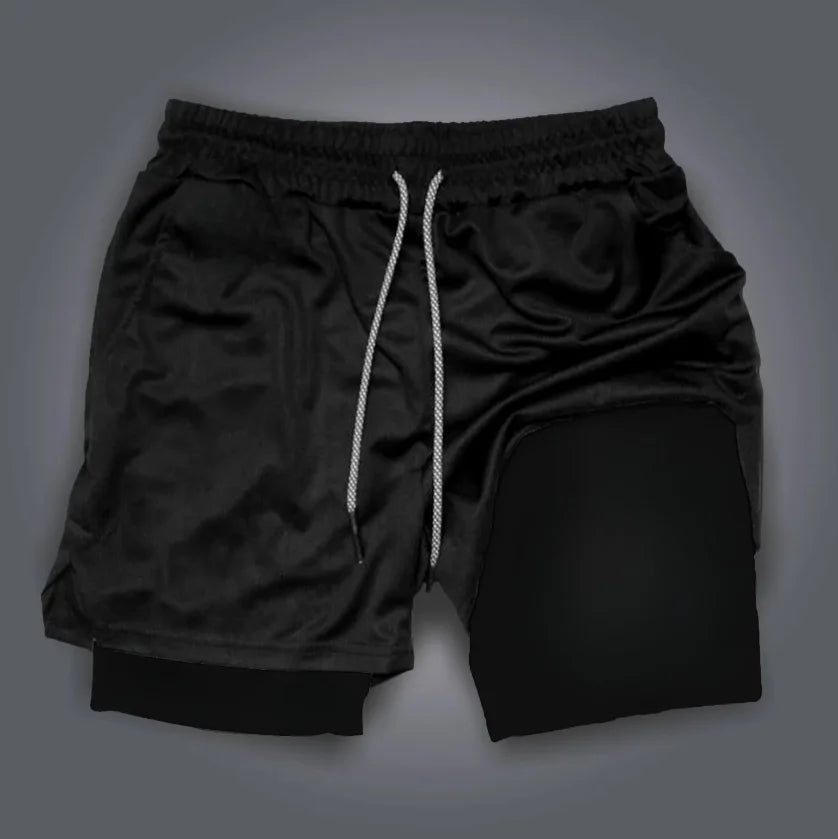 Dragon Ball Men's Double-layer Shorts Son Goku Summer Japanese Anime Fake Two-piece Sports Fitness Quick-drying Shorts