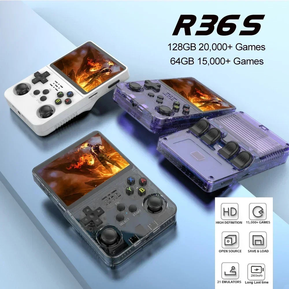 Portable Retro Handheld Game Console 3.5-Inch (8.9 cm) IPS 640x480 Linux Pocket Video Player 64GB/128GB USB-C 15,000 Games