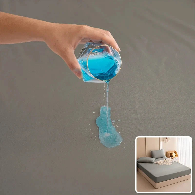 Waterproof Mattress Cover Fitted Bed Sheet With Elastic Band Anti-slip Adjustable Mattress Protector Double Fitted Sheet For Bed