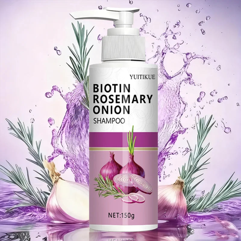 Biotin Rosemary Onion Shampoo, strengthens hair roots, moisturizes, and thickens hair care