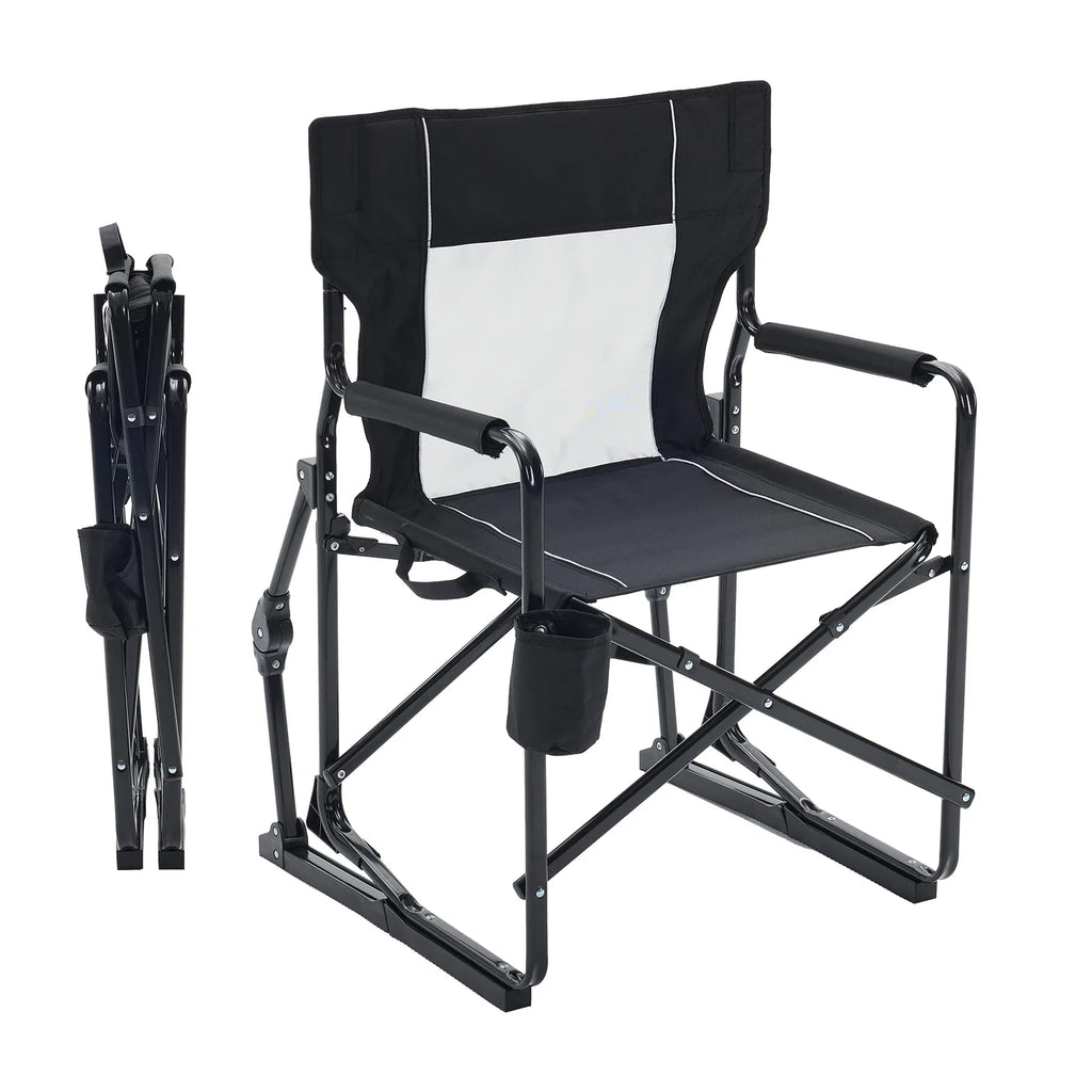 JHK Outdoor Folding Rocking Chair Portable Camping Patio Lounge