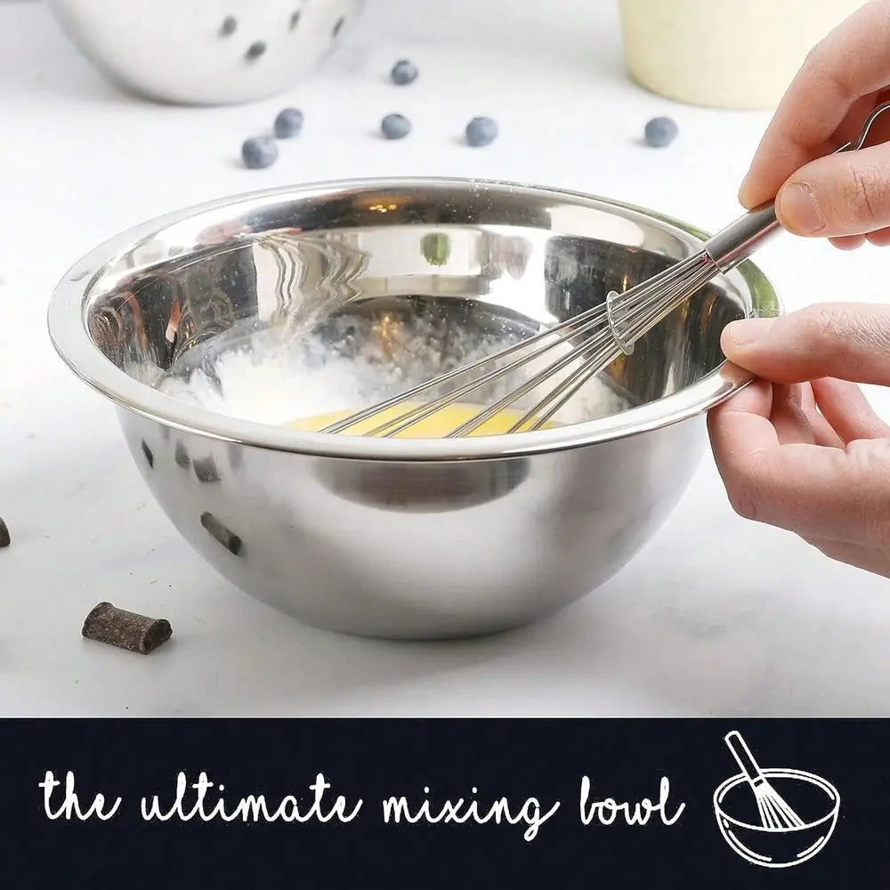 Stainless Steel Nesting Mixing Bowls Five Piece Set