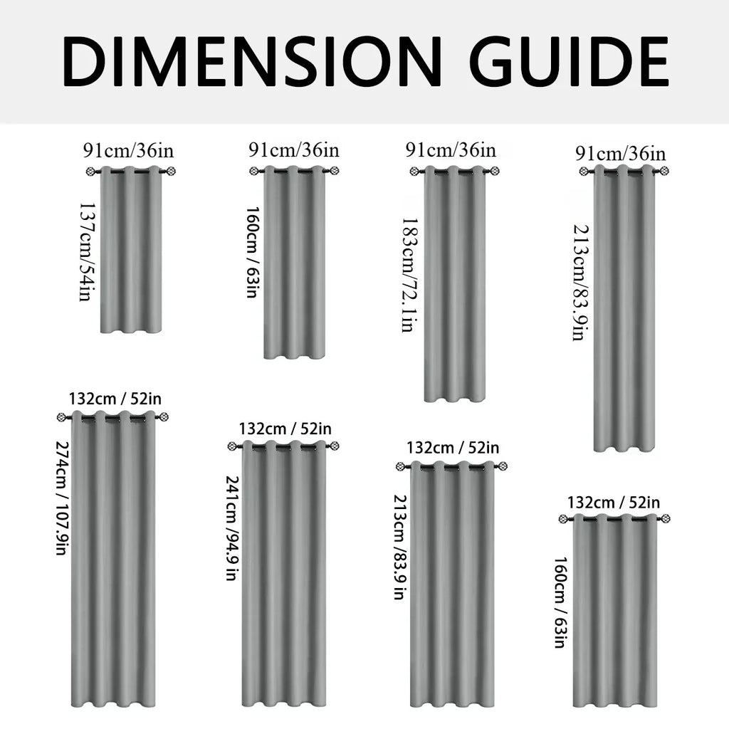 2pcs Modern 100% Blackout Curtain with Coated Lining, Curains for Bedroom, Living Room, Dining Room, Bathroom, Home Decor
