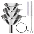 3/5 Pcs Stainless Steel Kitchen Funnels Set Food Grade Metal Funnels for Filling Bottles Small Funnels for Essential Oil Spices