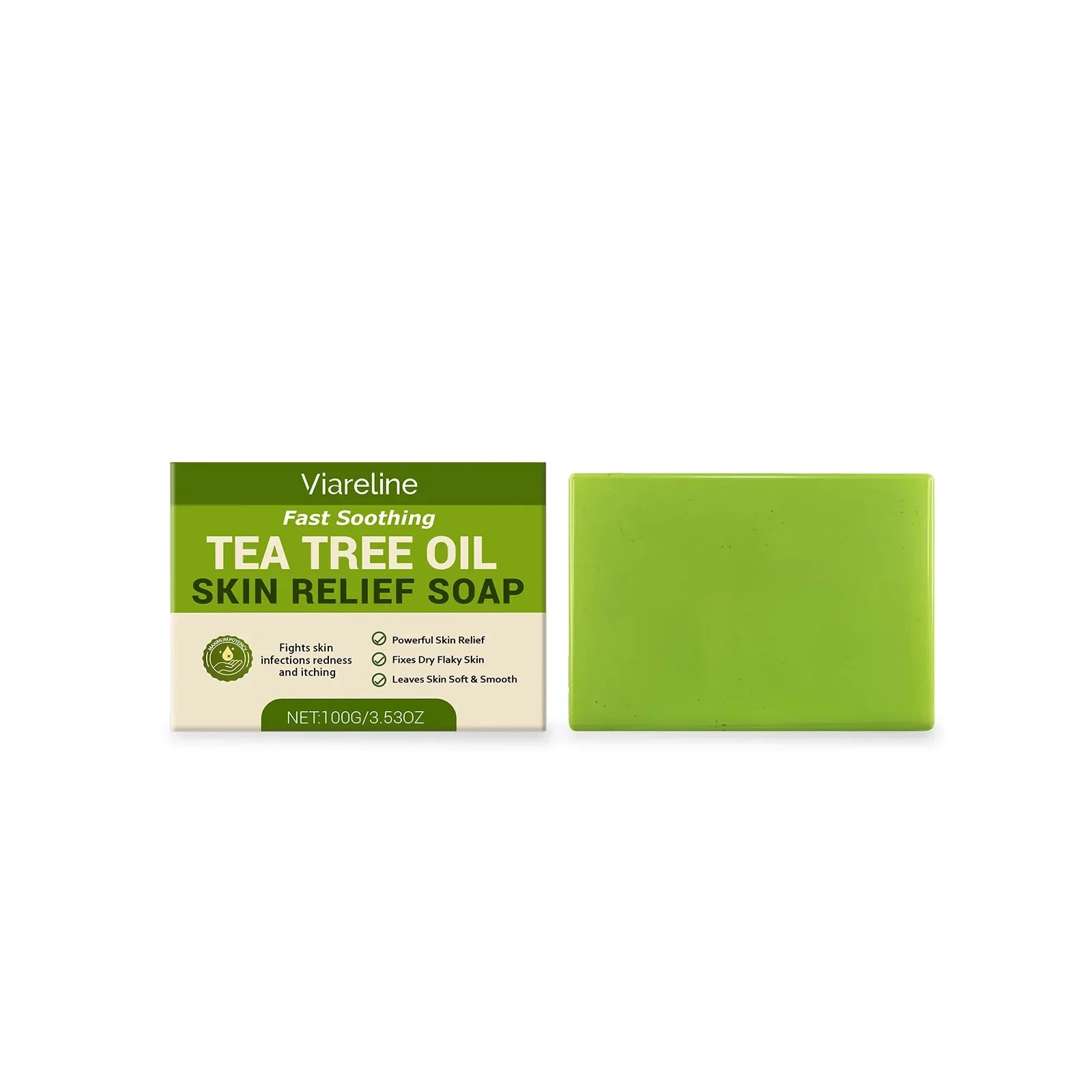 Tea Tree Oil Soap Cleaning Gentle Exfoliating Relieve Itch Moisturizing Dry Skin Smoothing Natural Bath Soap for Body and Face