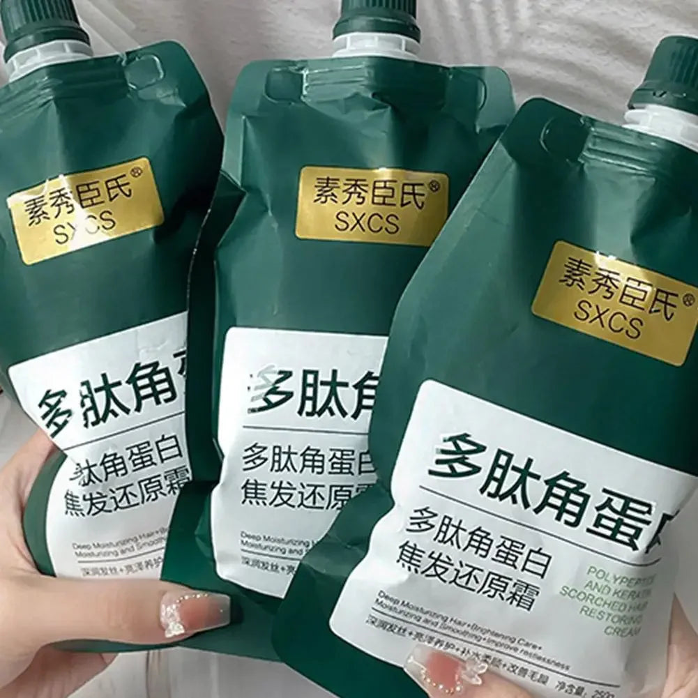 250g Polypeptide Keratin Deep Conditioner Hair Mask Keratin Hair Restoring Cream Dry Damaged Hair Treatment Burnt Hairs Restore