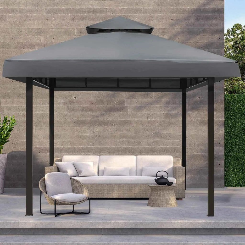 Grill Gazebo Replacement Canopy Roof, Outdoor BBQ Gazebo Top, Double Tiered Shelter Cover Roof ,for Yard Patio Garden Sunshade