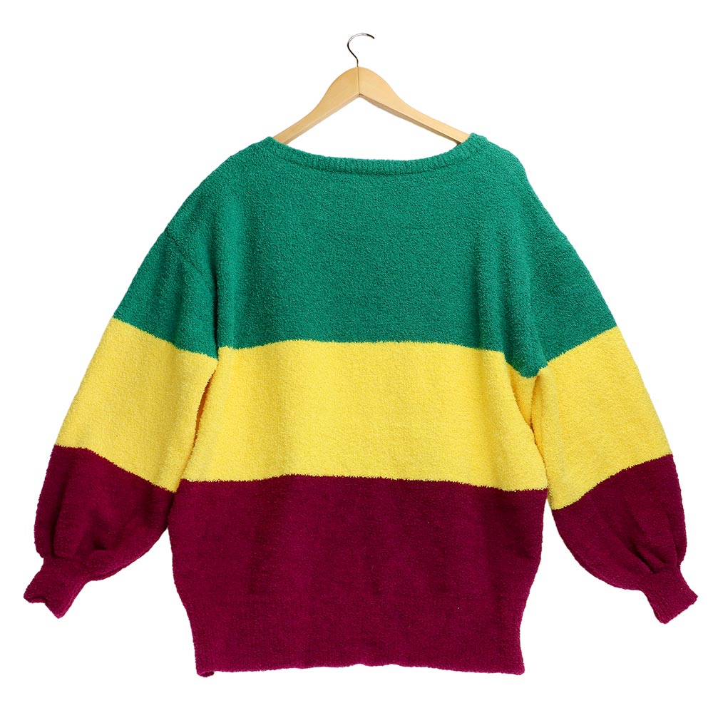 Mardi Gras Multi Color Block Sweater
