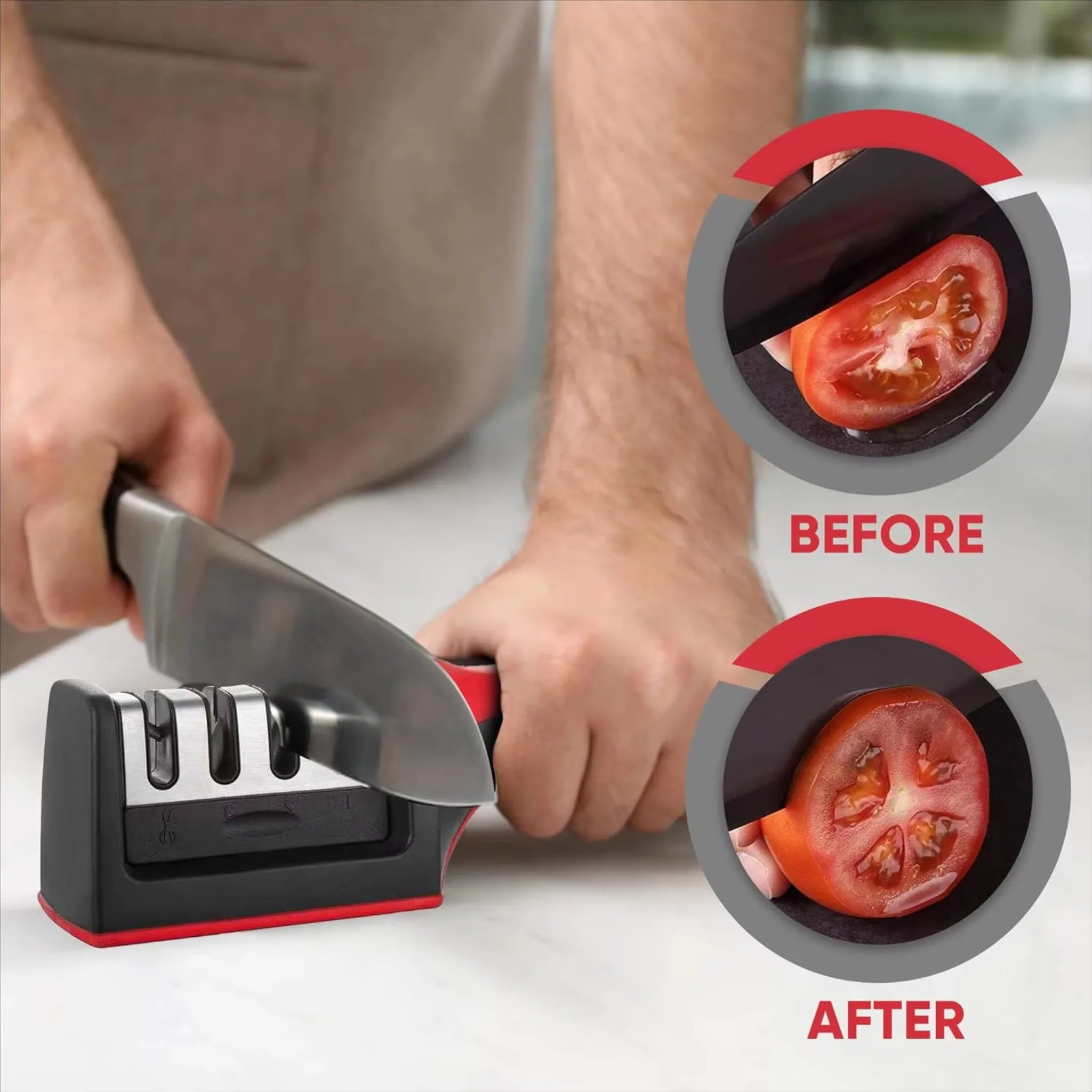 Tungsten Carbide Knife Sharpener | Stainless Steel Kitchen Sharpening Tool