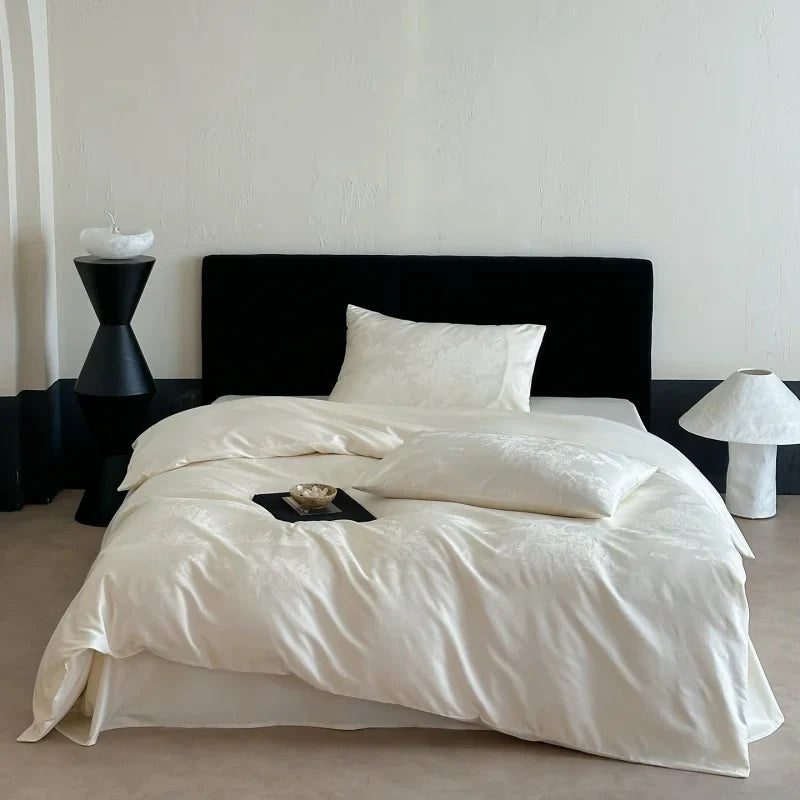Long Staple Cotton Jacquard Bedding Set Single Double Queen King Size Duvet Cover Bedsheet Pillowcase Luxury Quilt Cover Set