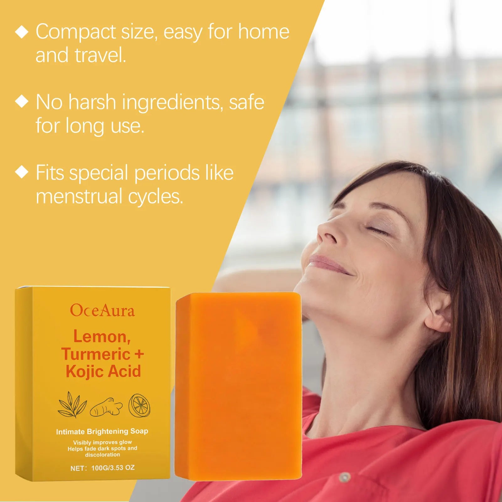 Lemon Turmeric Kojic Acid Soap Massage Handmade Soap For Bath For Deep Cleansing Exfoliation Body Moisturizing Smooth Body Care