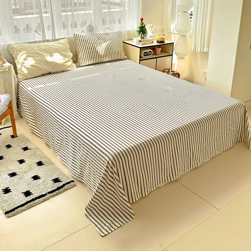Ins Style Stripes Bedding Duvet Cover Set with Pillowcase bed sheet Full Size Bed Linen Quilt Cover Set Queen/King Double Single