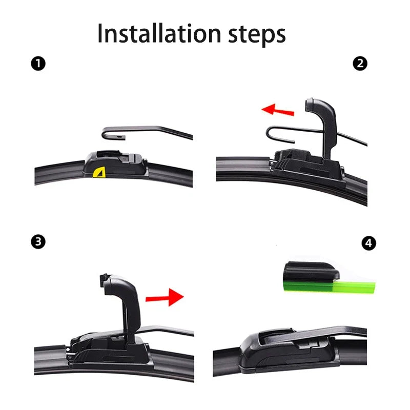 For Mazda 3 BL MK2 2010-2013 Car Wiper U-type Soft Rubber Boneless Wiper HD Quiet Durable Automotive Wiper 24"+19"