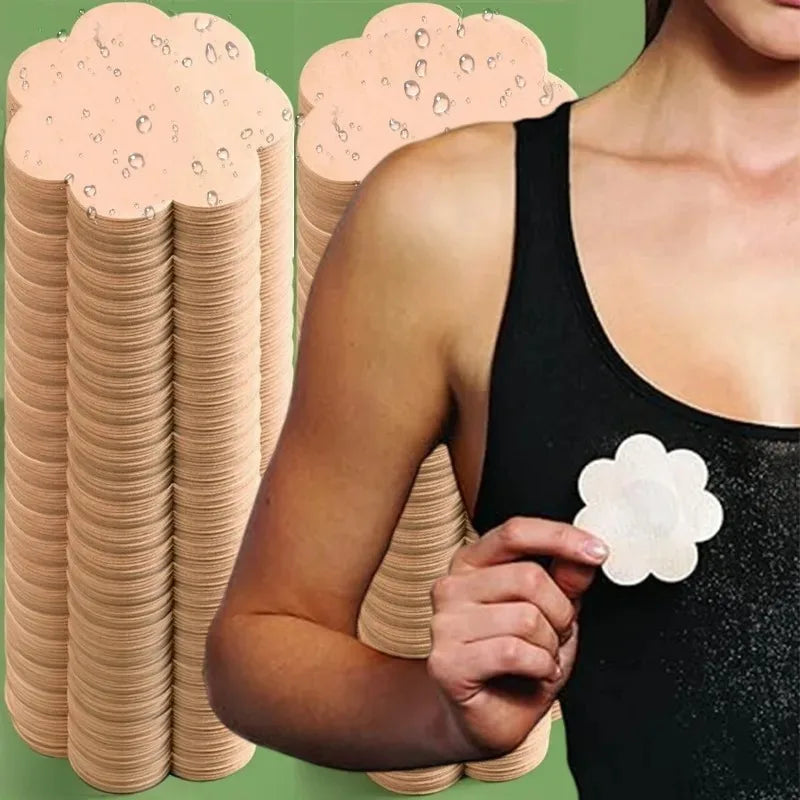 Women Summer Invisible Nipple Covers Pads Ultra Thin Fabric Chest Stickers Disposable Lift Pasties Daily Wear Intimate Underwear