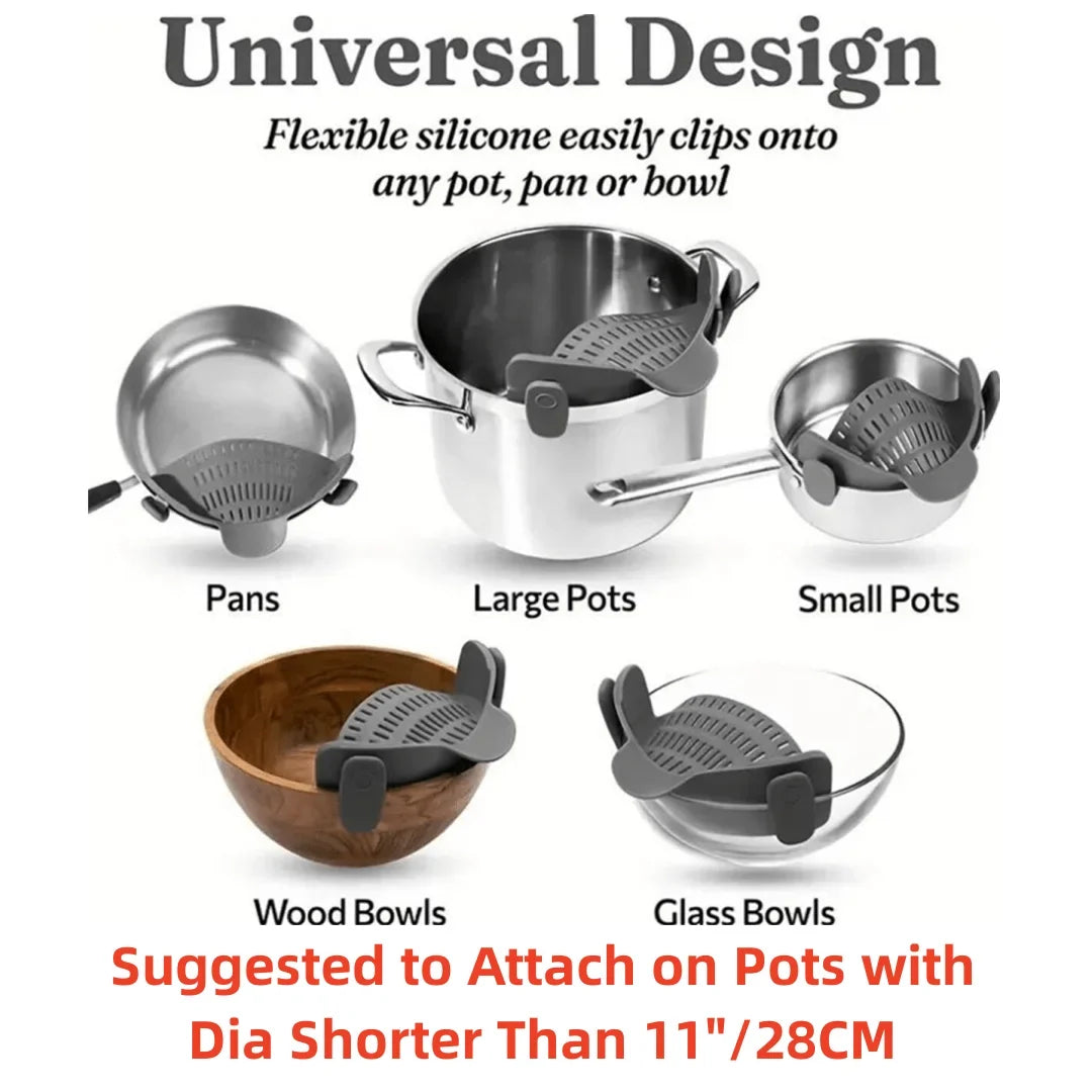1pc, Strainer, Pot Strainer, Adjustable Clip on Strainer for Pots Pans