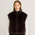 Faux Fur Rib Sleeve Vest