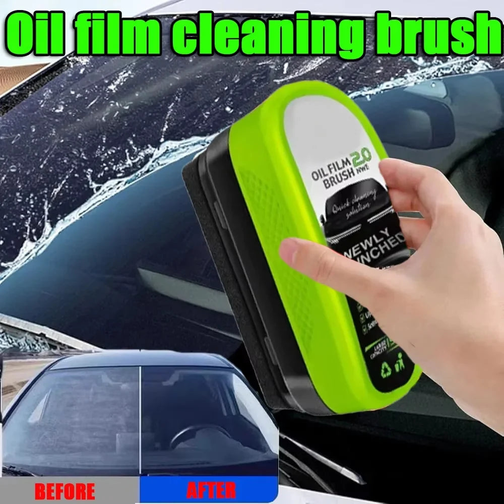 Car Oil Film Remover Sponge Brush - Auto Glass & Windshield Window Oil Stain Cleaner