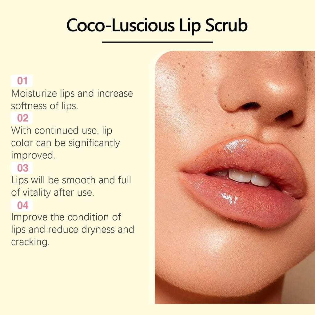 Coconut Oil Lip Scrub Balm Exfoliator Lips Mask Softening Remove Dead Skin Lasting Nourishment Moisturizing Repair Gentle Care