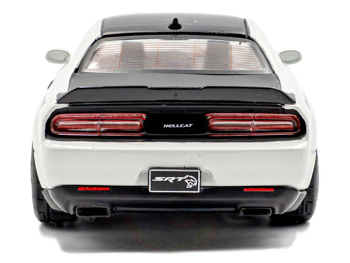 2020 Dodge Challenger SRT Hellcat Redeye Widebody White Knuckle with Matt Black Hood and Top 1/43 Diecast Model Car by Solido