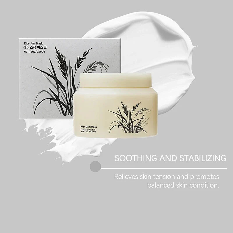 Rice Jam Mask,Body Face Smooth Soft Radiant Skin Smeared Mask,Deep Cleansing Hydrating,Korean Moisturizing Purifying Skincare