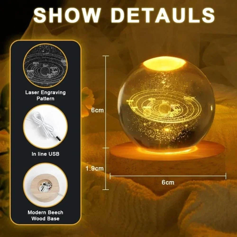 Decorative Crystal Ball 3D Figures Night Light