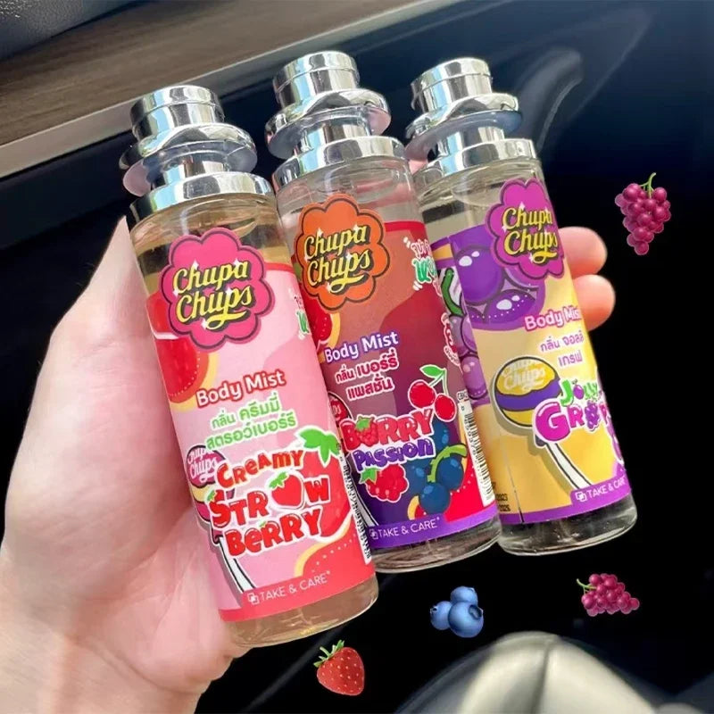 Chupa Chups Body Mist 100ml Refreshing Fruity Fragrance Long-lasting Sweet Scent Melon Apple Grape Berry Flavors Women Perfume