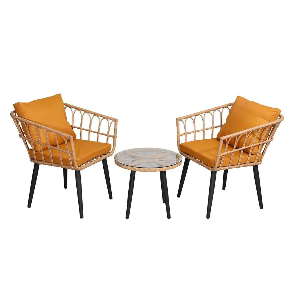 4-Piece Rattan Outdoor Furniture Set - Modern Wicker Sofa & Table for Garden & Patio