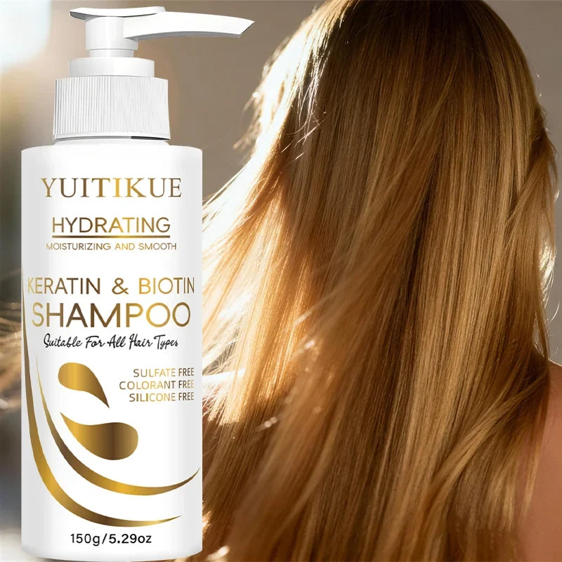 YUITIKUE Keratin & Biotin Hydrating Shampoo | Natural Gentle Formula, Daily Hair Care 150g
