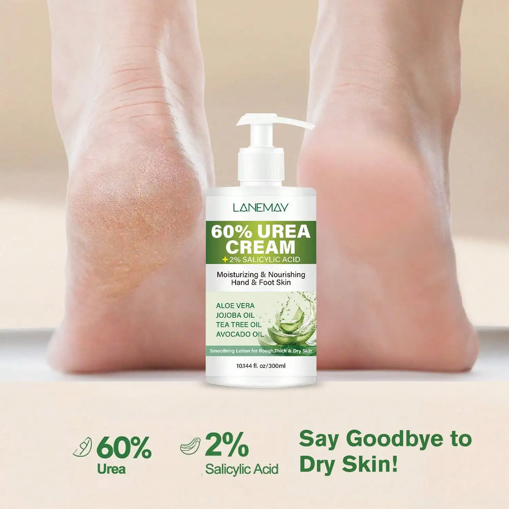 60% Urea Hand & Foot Cream - Long-lasting Skin Moisturizer, Hydrates and Repairs the Skin Barrier, Softens and Brightens Skin