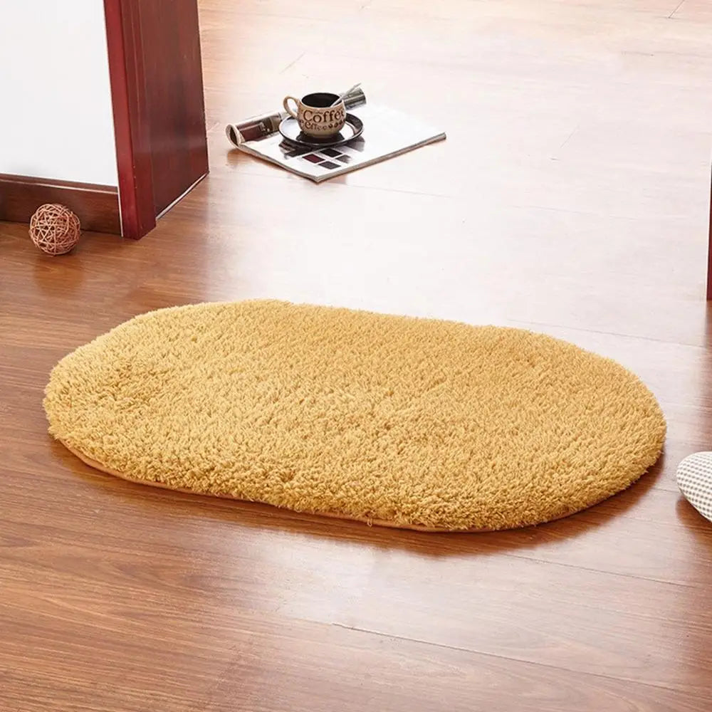 Non Slip Oval For Shower Room Toilet Bathtub Shaggy Water Absorption Bathroom Rugs Doormat Floor Carpet Bath Mat