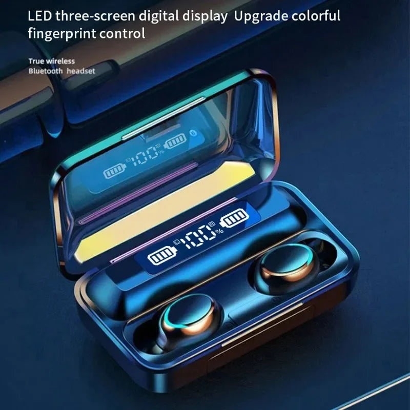 F9 Wireless Earphones LED Dislpaly Binaural TWS Wireless Bluetooth Headset Waterproof Noise Reduction Bluetooth Headphones