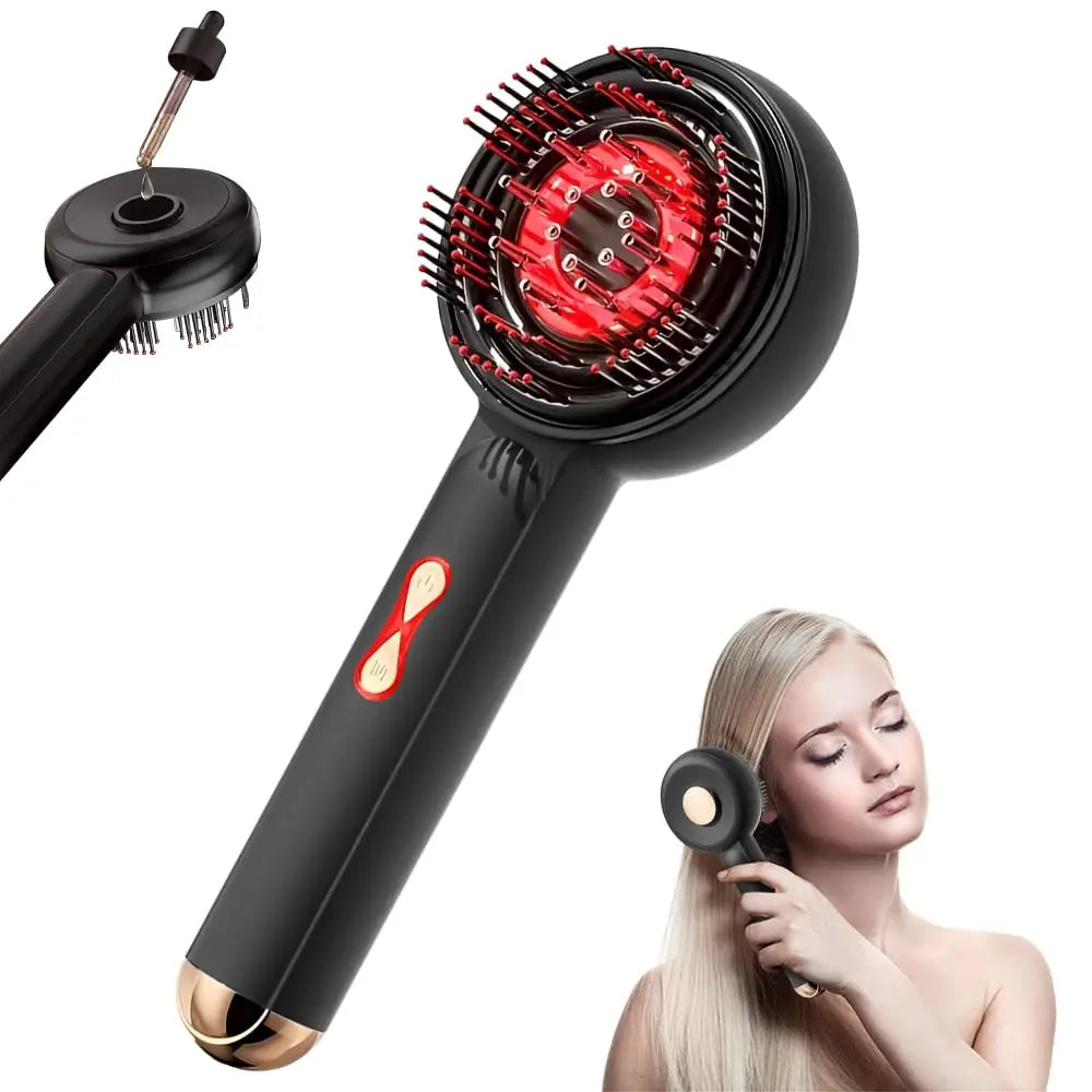 Electric Head Massage Comb Hair Medicine Oil Applicator Scalp Massage Brush Infrared Red Light Hair Growth Comb Hair Care