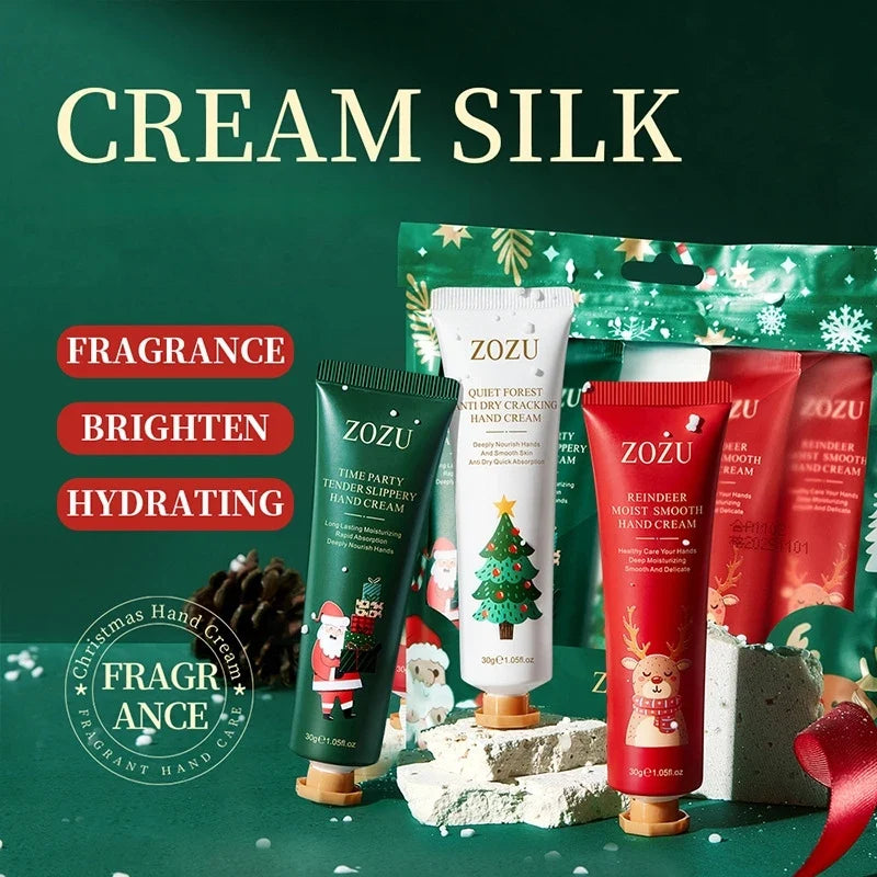 Christmas Gift Box 5-Piece Hand Cream Set, Creamy Texture, Moisturizing Travel-Sized Pack, Durable and Nourishing, Whitening and Smoothing, Women's Hand Care Gift