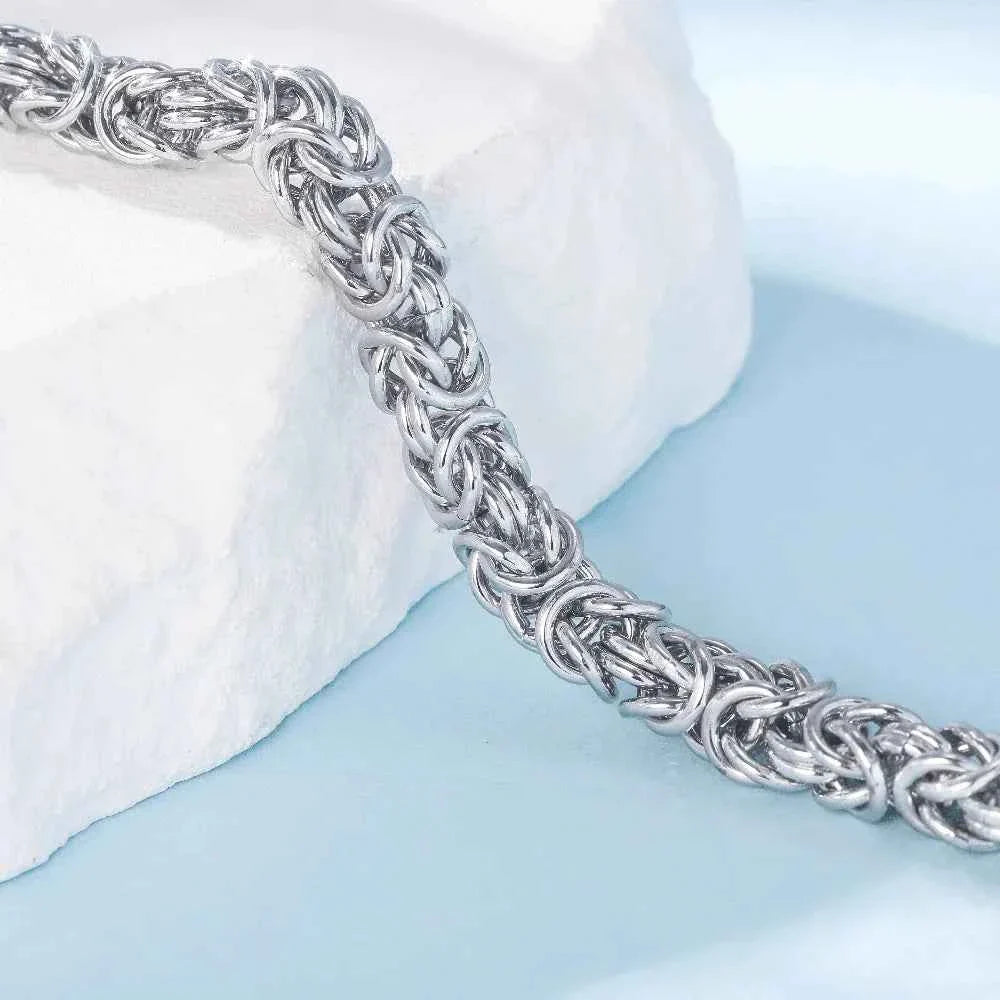 S925 Sterling Silver Byzantine Emperor Chain Bracelet