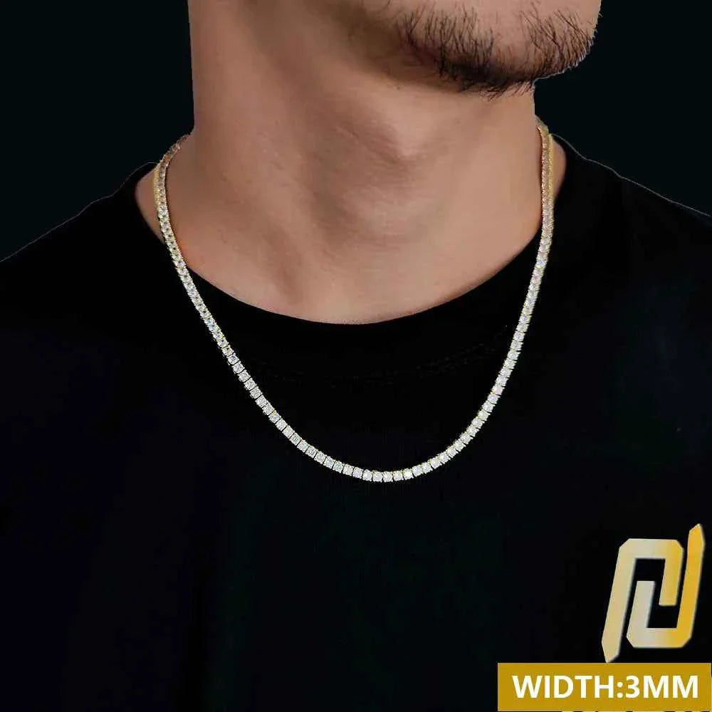 Tennis Necklace Link Chain Silver/Gold