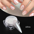 Moonlight Pearl White Nails Glitter Dust Chrome Aurora White Rubbing on Powder Shell Mirror Pigment Nail Art Supplies Decoration