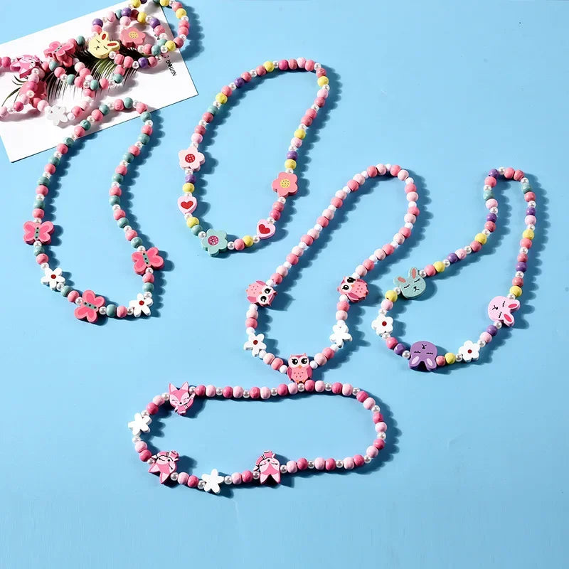 Girl Beads Toys Necklace and Bracelet Set for Girls | Unicorn Princess Jewelry Gift