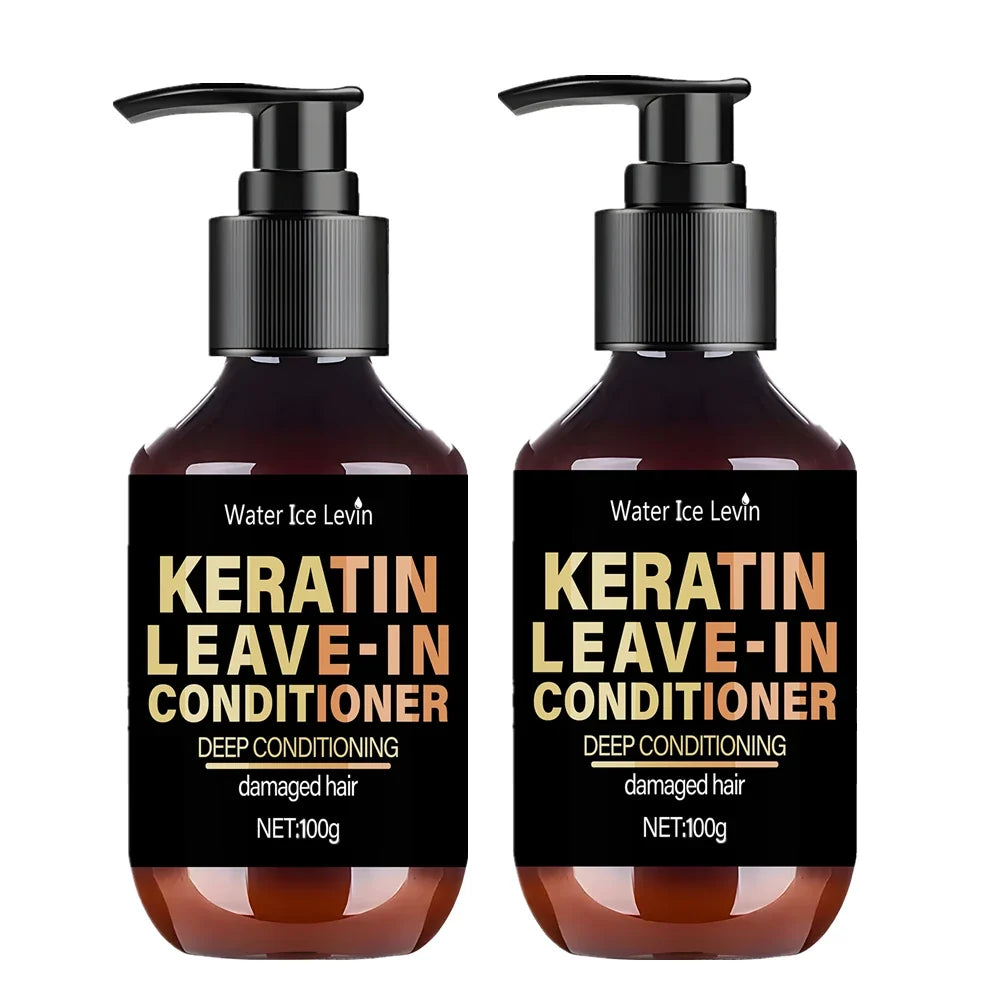 Keratin Leave-In Conditioner with Biotin & Collagen - Repairs Damaged Hair for Deep Moisture, Softness & Shine, Hair Treatment.