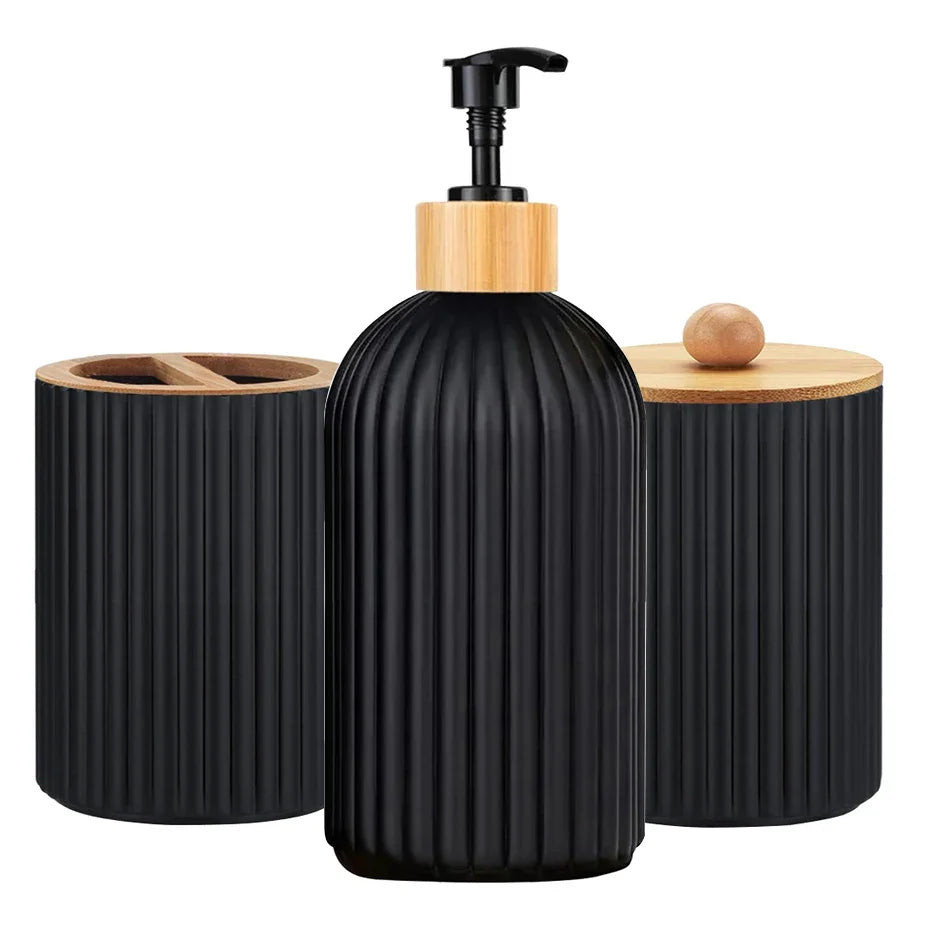 Bathroom Countertop Hand Soap Dispenser And Cotton Ball Organizer