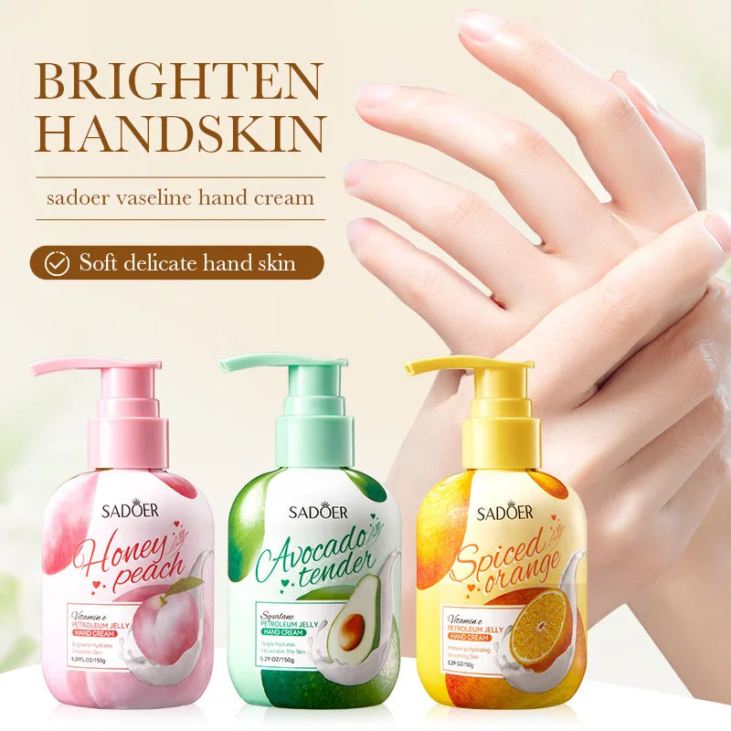 150g SADOER Fruits Hand Cream Moisturizing Whitening Anti Wrinkles Anti-Aging Hydrating Hands Skin Care Products