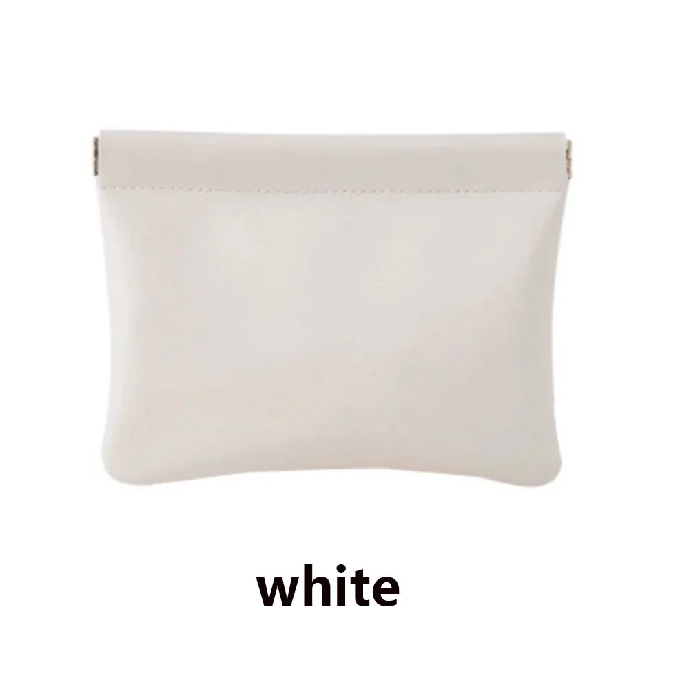 Fashion PU Leather Storage Bag Automatic Closure Waterproof Purse Portable Earphone Charging Line Cosmetic Lipstick Jewelry Bag